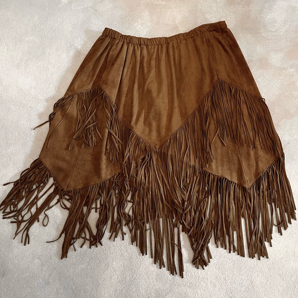 Chico’s Suede Fringe Skirt